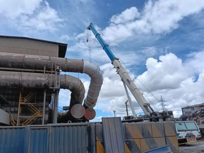 Descarga y Posicionamiento de Grúas — Puerto Antioquia (Kai Yan Industriales)
